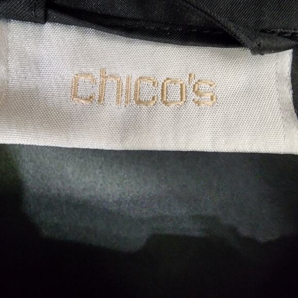 Chico's Womens Windbreaker Jacket Zip Snap Closure Lightweight Silver Hardware L - Picture 9 of 9